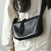 布谷森林女士爆款 慵懒风羊皮配尼龙布拼接单肩包包女斜挎包潮B544