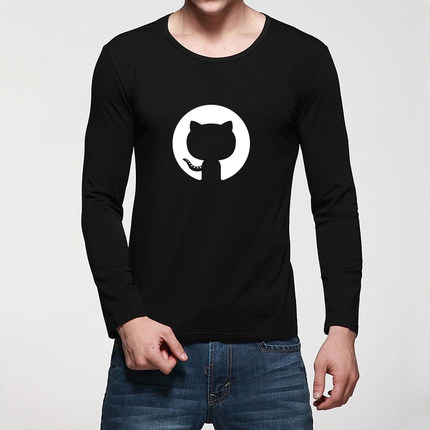 范品社 github 章鱼猫程序员程序猿编程极客GEEK个性纯棉长袖T恤