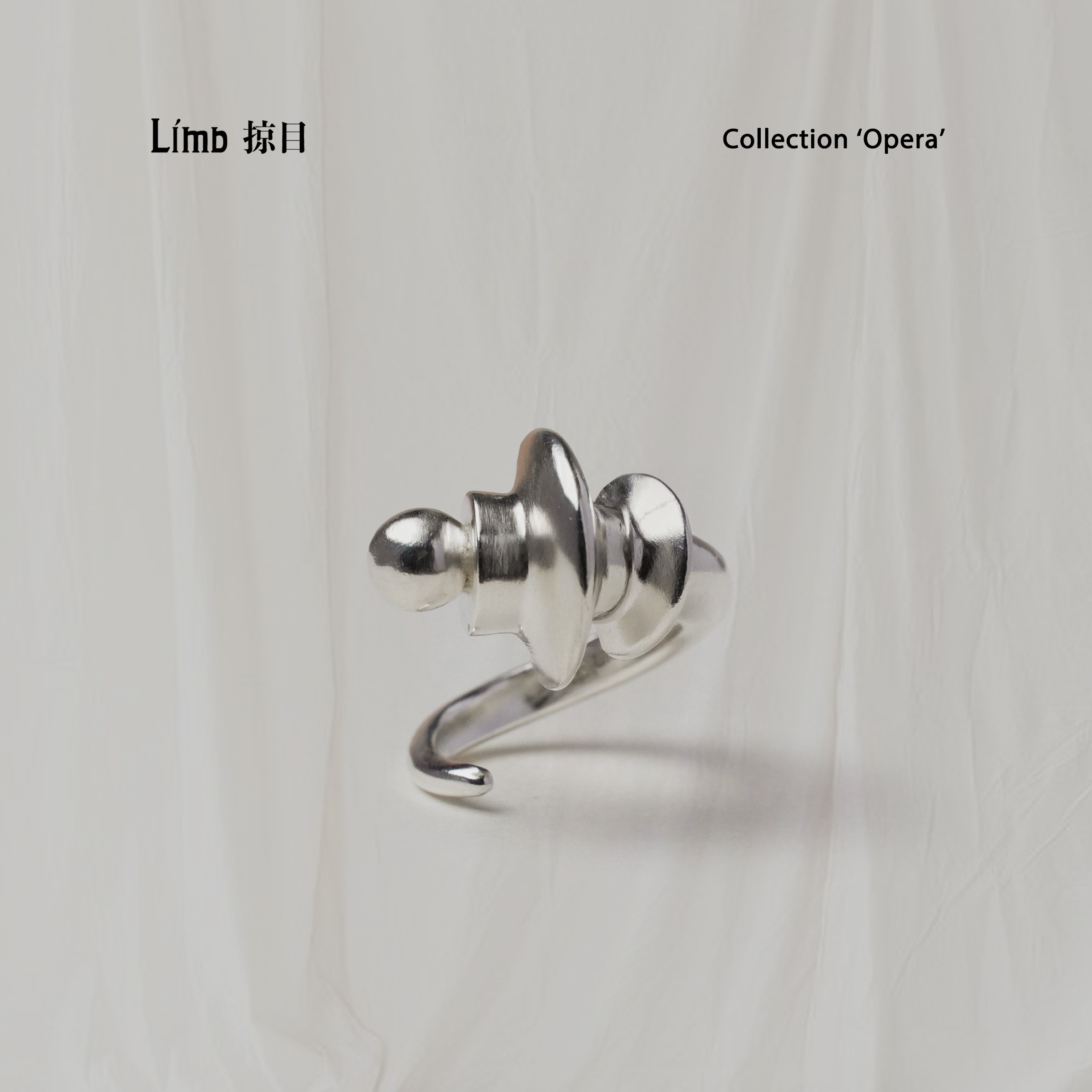 limb掠目·新品罗马柱开口戒指小众原创设计女高级感造型戒925银