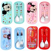 迪士尼宝宝304不锈钢餐具勺子叉套装 婴幼儿餐具儿童公主米奇艾莎