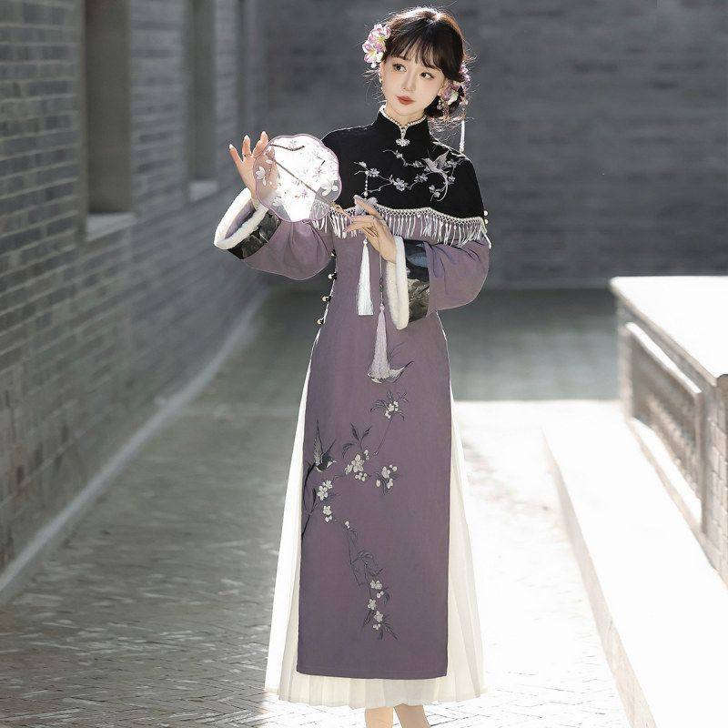 清仓新中式女款旗袍三件套