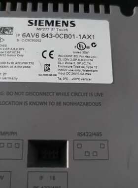 议价6AV6643-0CB01-1AX1 MP277-8触可维修