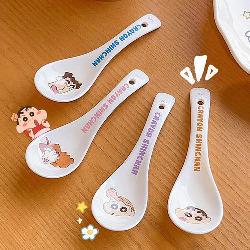 蜡笔小新陶瓷可爱儿童高颜值勺子