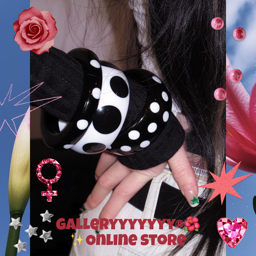 Gallery亚文化y2k波点叠戴手镯女