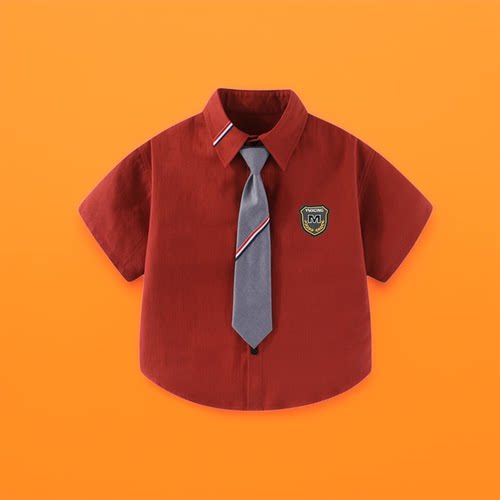 小童纯棉学院风短袖合唱校服衬衣