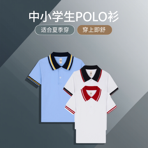 中小学生儿童POLO衫短袖翻领纯棉