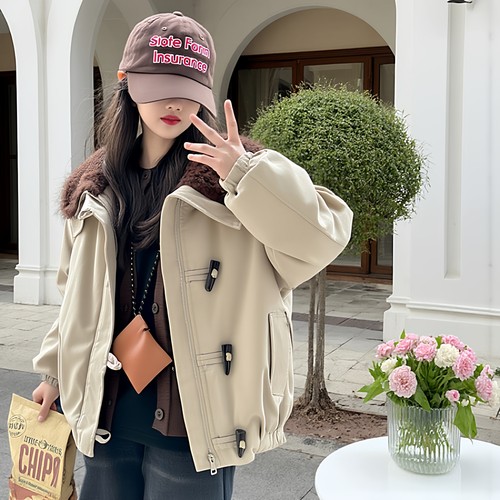 女童派克服加绒加厚保暖外套冬季