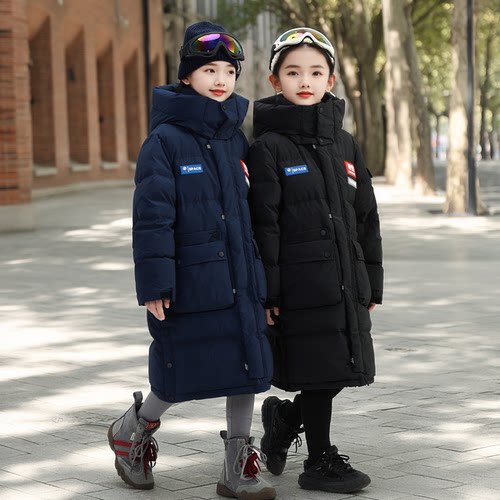 防寒男女童中长款学生棉服冬季