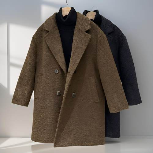 英国男童呢子大衣2024新款秋冬