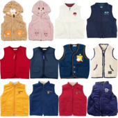 上衣mikiumkee绝版 男女童马甲春秋装 柔软摇粒绒双层小童拉链开衫