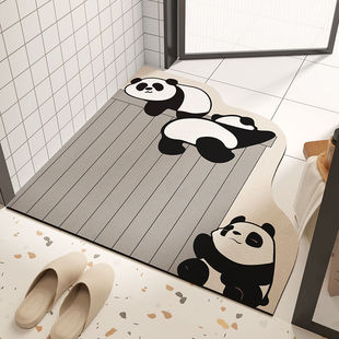可爱卡通不规则耐脏浴室防滑垫卫生间吸水易干软垫家用硅藻泥地垫