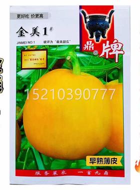 鼎牌金美1皮瓜香瓜子薄F1DEO优质高产超甜丑八怪黄皮甜甜瓜脆香种