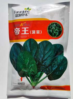 富润帝王菠菜种子国外引进早熟深绿圆叶肉厚耐热蔬菜籽抗病春秋播