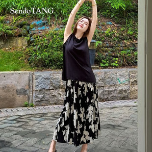 初梦 时尚 胖多女装 新款 休闲高级感高腰百搭半身裙 夏季 遮肉显瘦