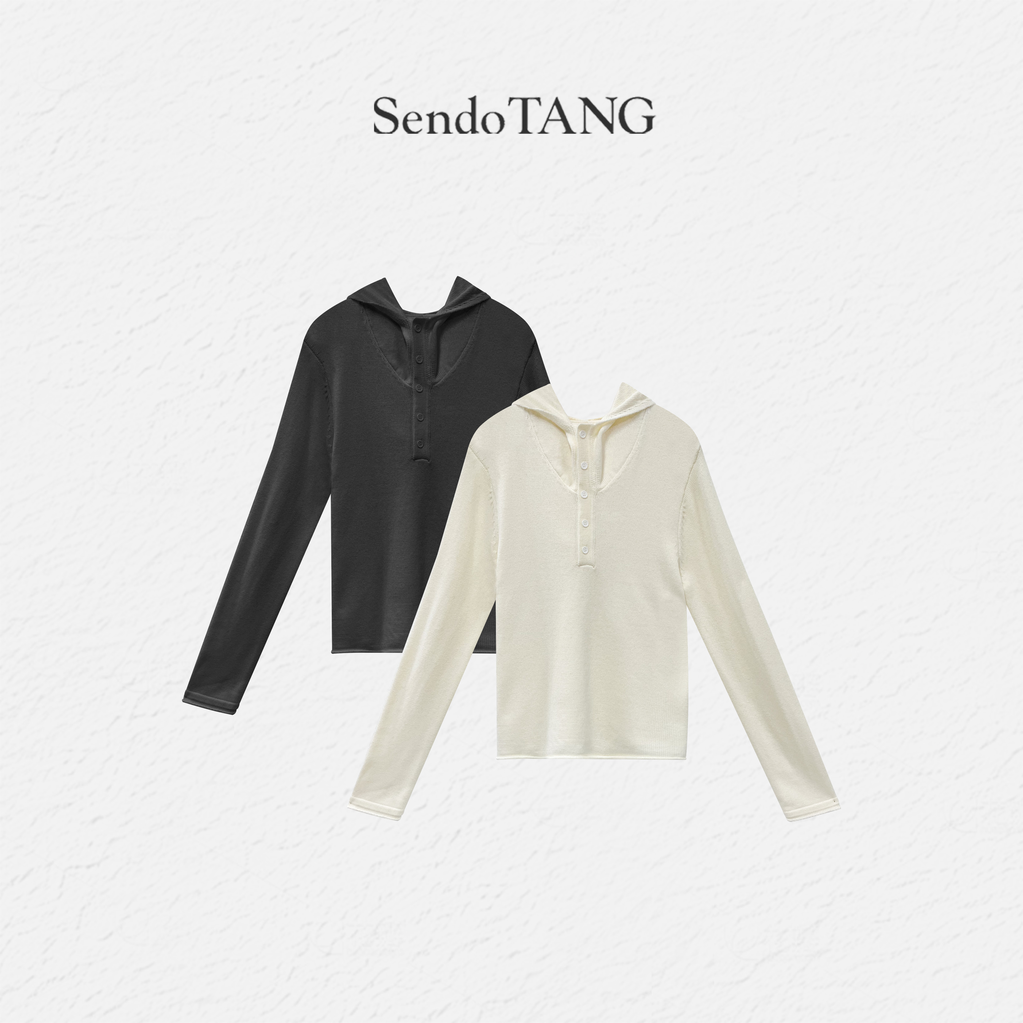 韩版连帽长袖针织衫上衣【秋槐】胖多女装新款修身显瘦遮肉大码