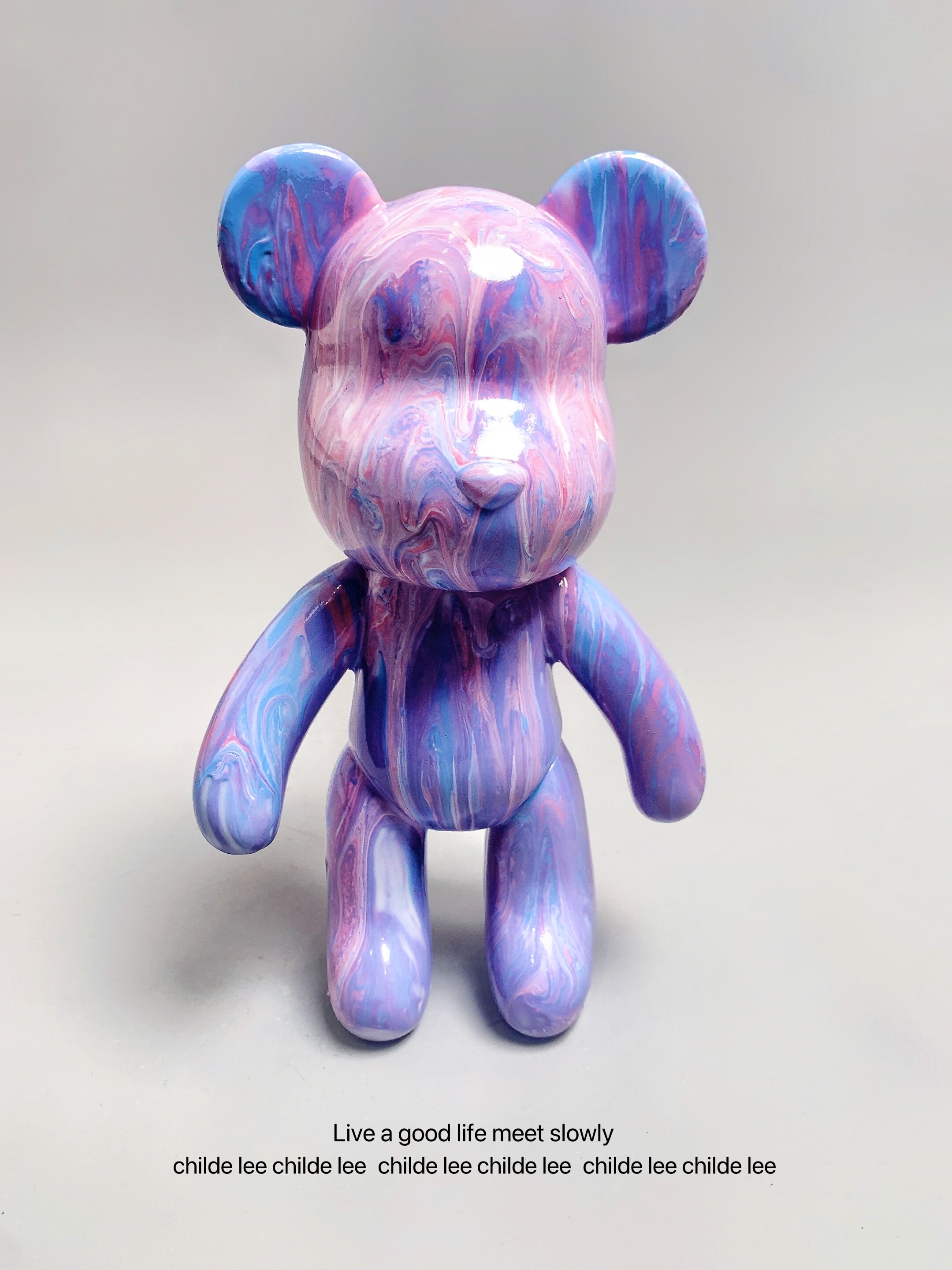 无聊的时候做个流体熊!抖音同款涂鸦摆件手工diy解压玩具钥匙扣