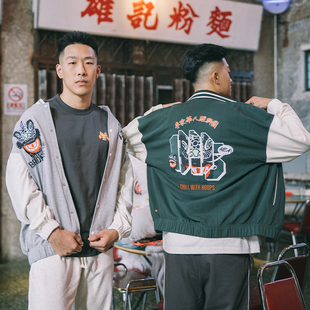 Lining李宁正品 男子宽松夹克外套棒球服AJDT773 反伍BADFIVE冬季