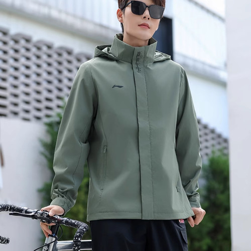 李宁男时尚连帽运动风衣