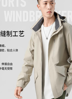 李宁风衣男秋季健身系列时尚舒适透气常规休闲运动风衣AFDT751