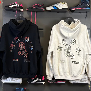 李宁男款冬季篮球系列舒适时尚长安少年宽松套头连帽卫衣AWDSI45