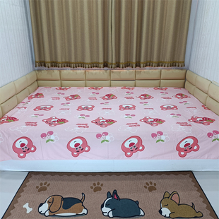 卡通草莓熊榻榻米床单纯棉大炕单3/4米100%斜纹面料加厚加密定制