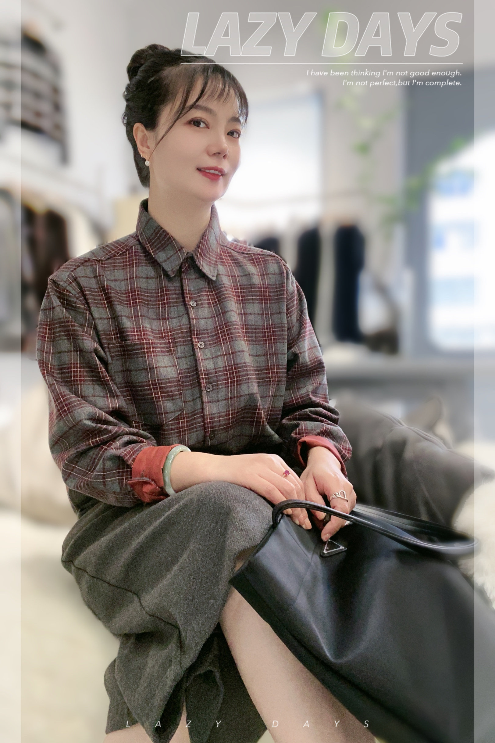 欧洲站时尚红灰格子磨毛绒棉短款长袖拼色格子衬衫女显瘦上衣
