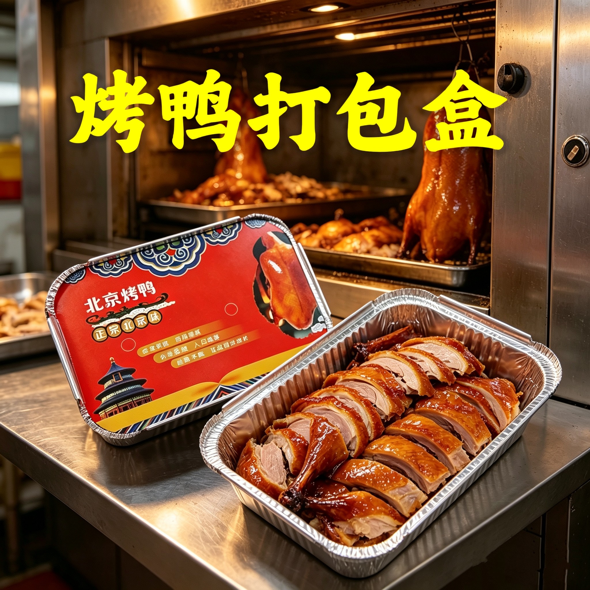 一次性外卖烤鸭铝箔打包盒锡纸盒