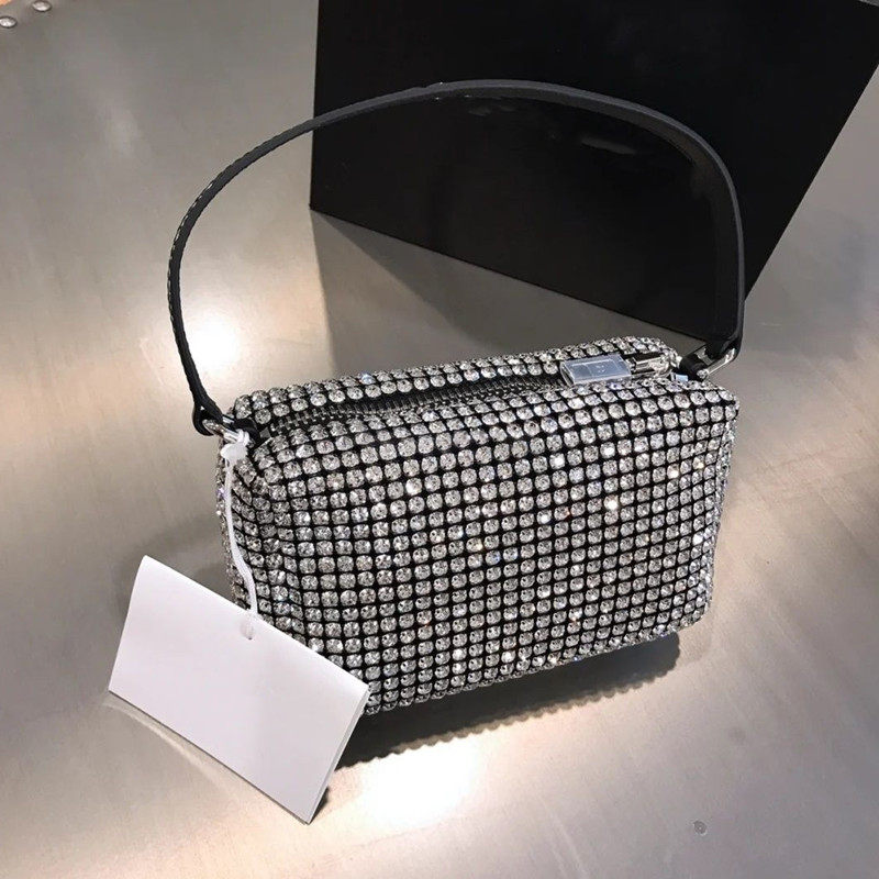 aw大王水钻包2020新款法棍包明星同款单肩手提包bling钻石手拎包