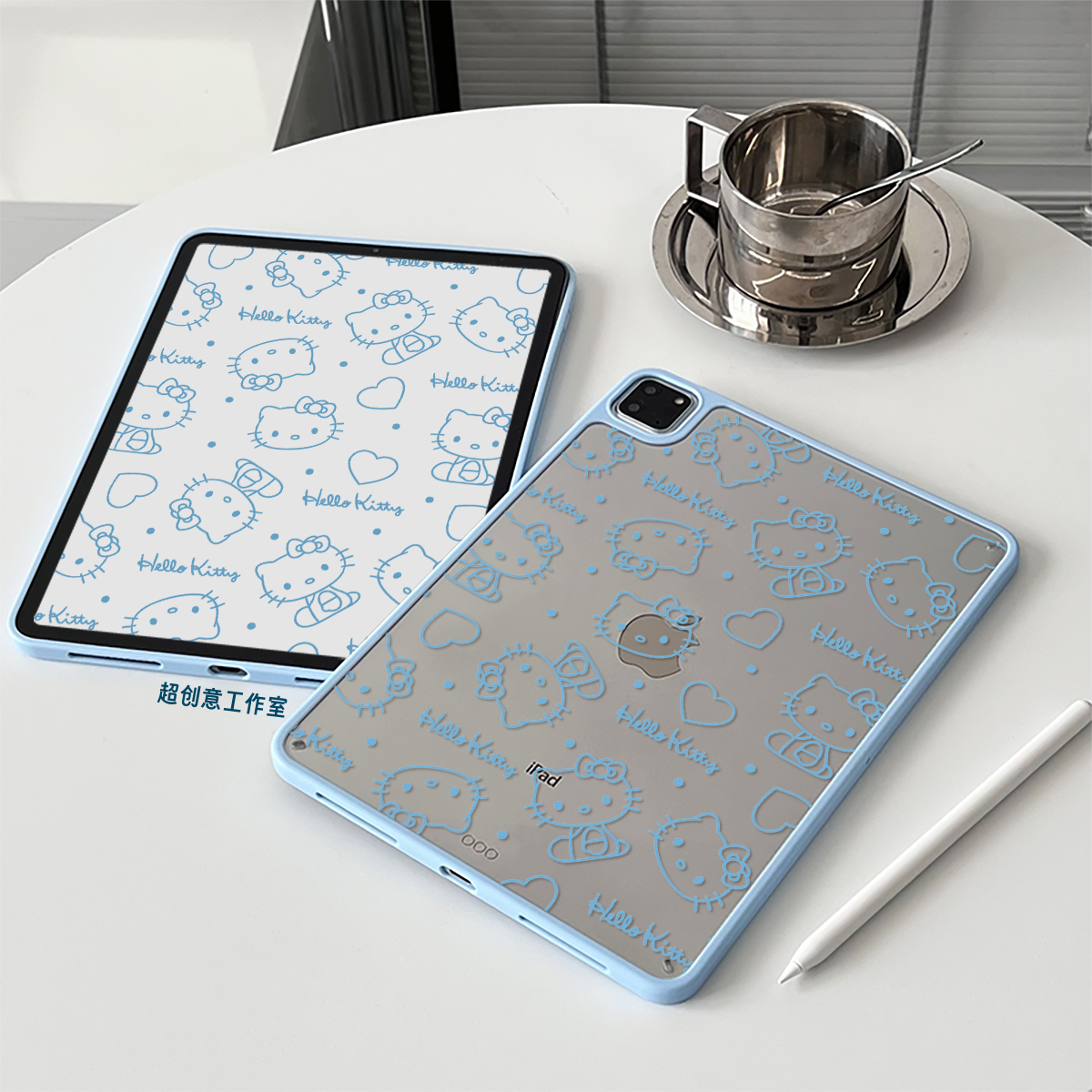 超创意适用9代无盖ipad11保护壳10代10.9凯蒂猫10.2寸亚克力air45mini76硬后壳13寸pro11/12.9磁吸2018款9.7