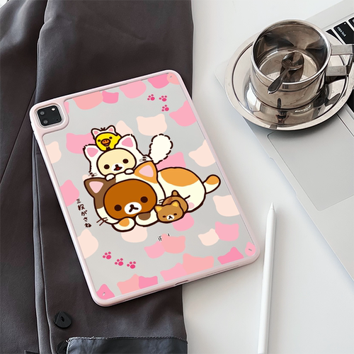 超创意适用9代无盖iPad11A16保护壳第10代平板Pro11可爱小熊10.2寸亚克力Air45磁吸笔槽mini6硬后壳9.7寸轻松