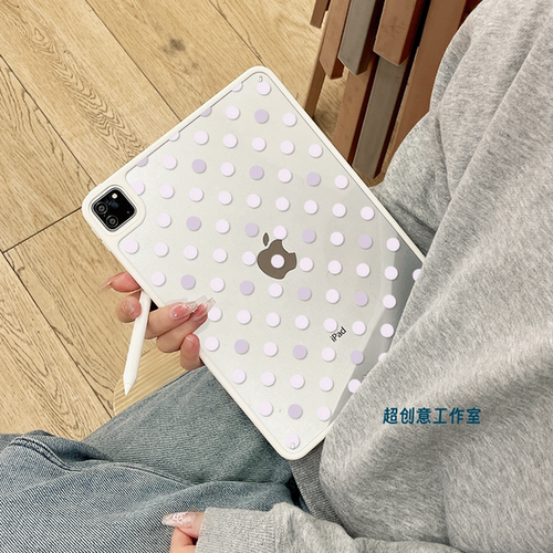 超创意适用无盖ipad11a16保护壳第10代简约波点9代10.2寸亚克力air5磁吸笔槽mini67平板pro11Air11硬壳5代9.7