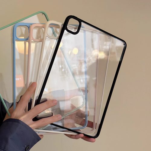 超创意适用无盖ipad11a16保护壳10代2022磁吸笔槽10.2寸透明pro11/12.9超薄air45亚克力mini67全包9.7平板套