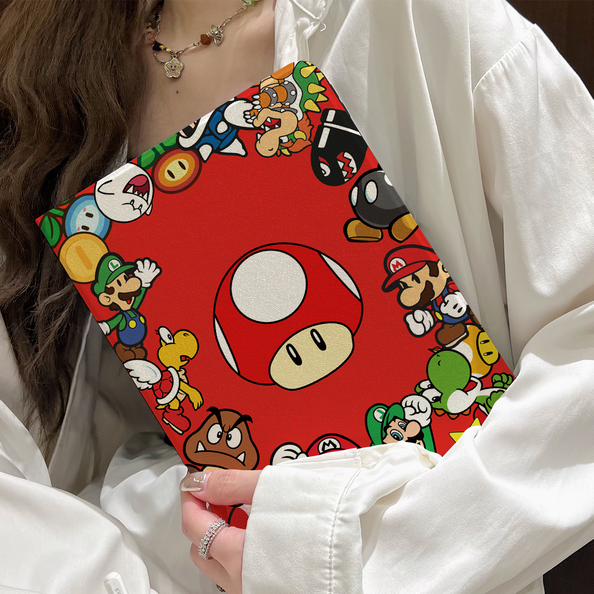 超创意书本式适用2025ipad11a16平板保护套10.9第10代2021款10.2寸air45翻盖mini67国风马里奥pro11软壳9.7