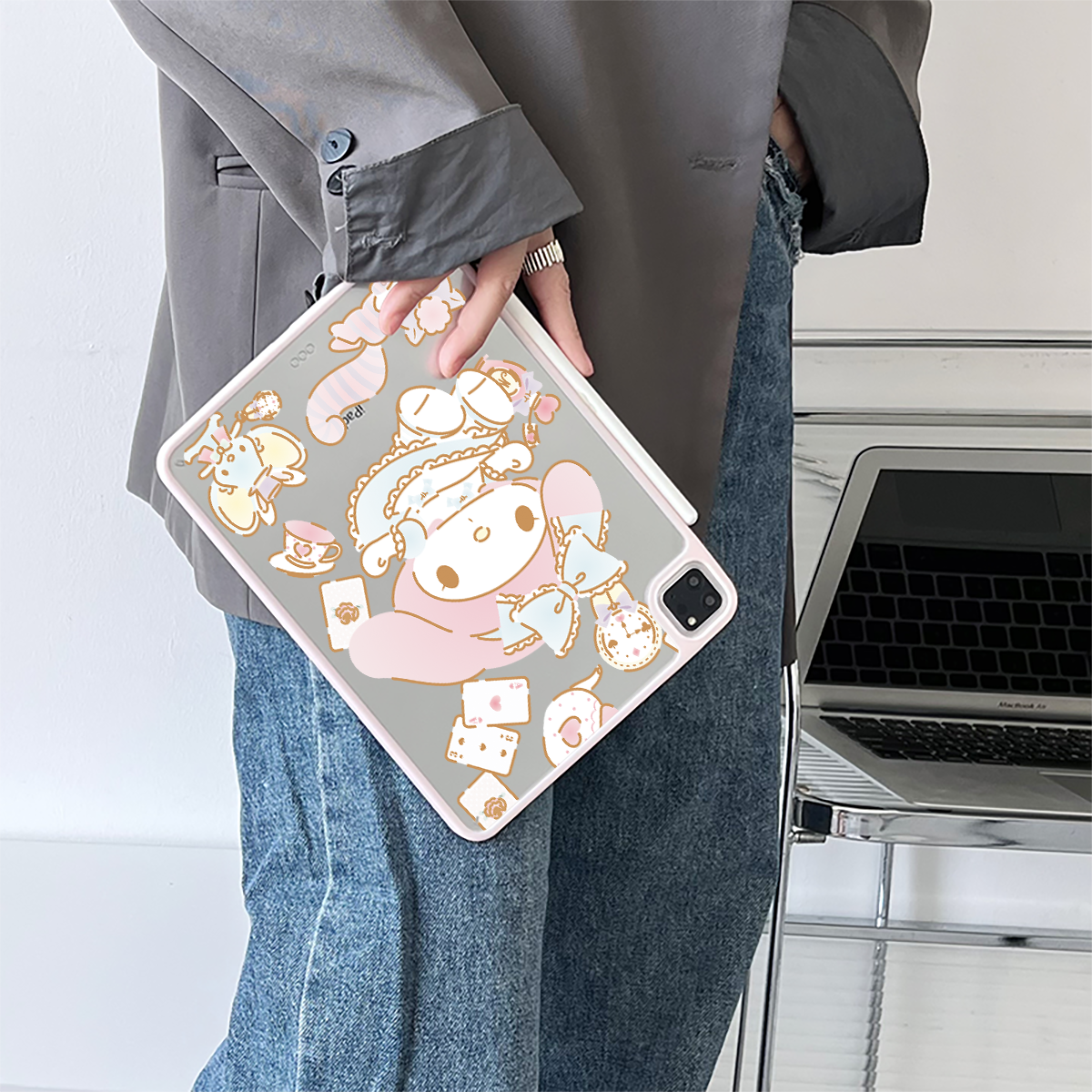 超创意适用9代无盖ipad11a16保护壳第10代10.9美乐蒂10.2英寸亚克力air45磁吸笔槽mini67平板pro11硬后壳9.7