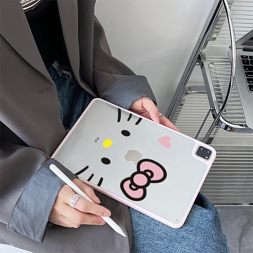超创意适用9代无盖iPad10/11保护壳Pro11Air11磁吸笔槽平板8代9代10.2寸可爱小猫air45亚克力mini67硬后壳9.7