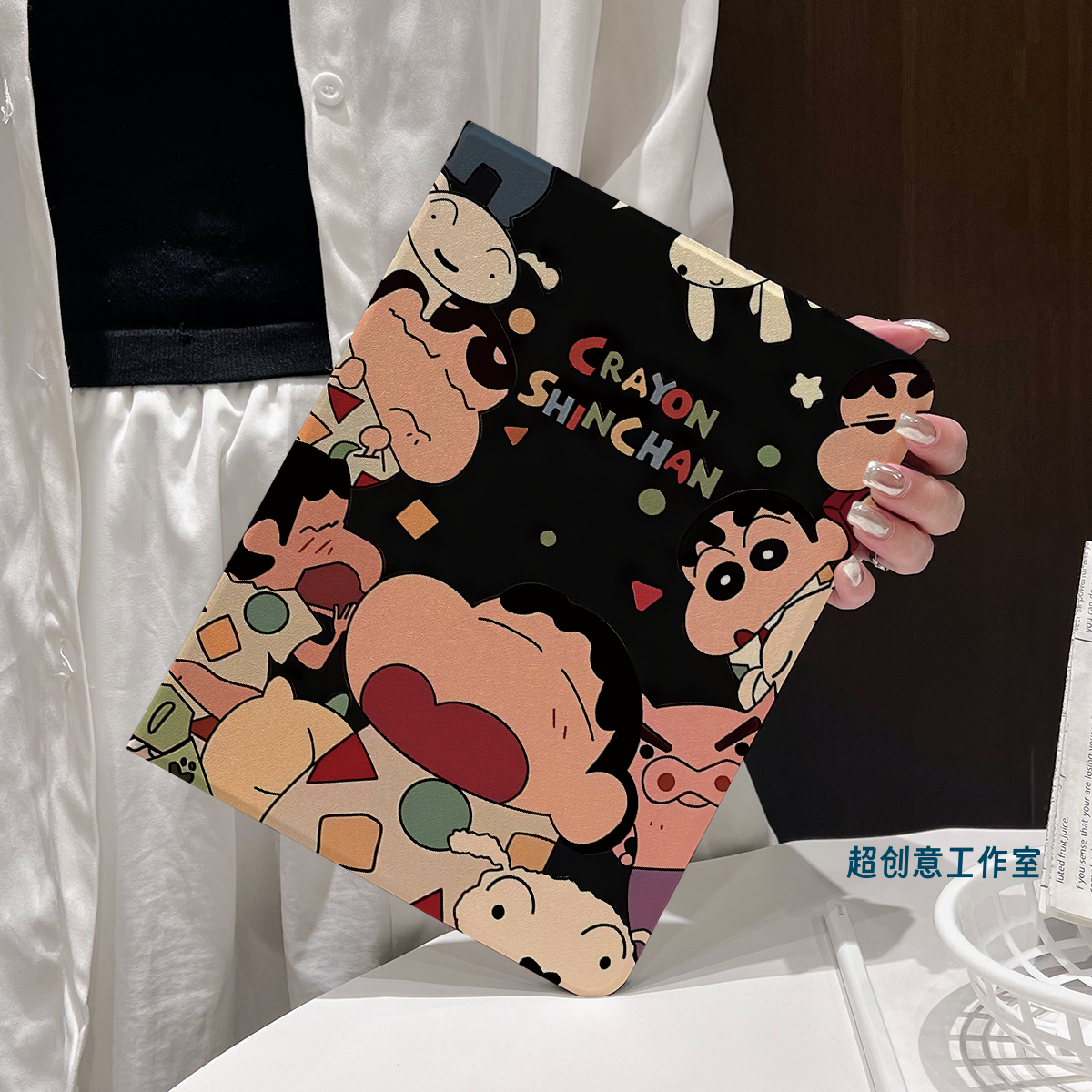 超创意书本式适用2025ipad11a16平板保护套10.9第10代2021款10.2寸air45翻盖mini67萌小新pro11Air11软壳9.7