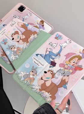 超创意【360旋转】适用ipad11a16平板保护套pro11笔槽2021款10.2寸可爱小动物10代10.9亚克力air45三折mini67