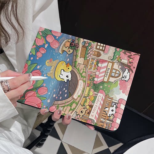 超创意书本式适用2025ipad11a16平板保护壳套mini67pro11翻盖Air11小狗狗7/8/9代10.2寸笔槽第10代软壳9.7air