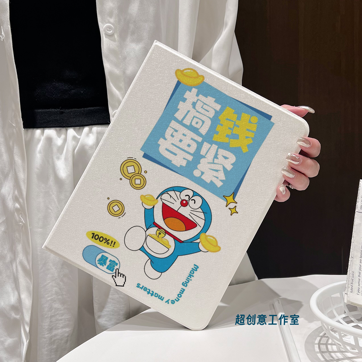 超创意书本式适用2025ipad11a16平板保护套10.9第10代2021款10.2寸air45翻盖mini67叮当猫pro11Air11软壳9.7