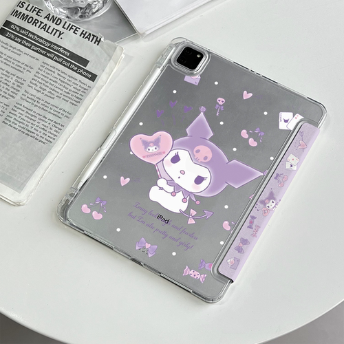 超创意三+Y折适用ipad11a16平板保护套第10代10.9寸可爱紫洛米Pro11Air11笔槽9代10.2全包air45亚克力9.7透明