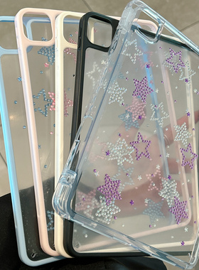 超创意适用9代无盖ipad11保护壳10代10.9星星贴10.2寸亚克力air45mini7笔槽透明13寸pro11/12.9磁吸2018款9.7