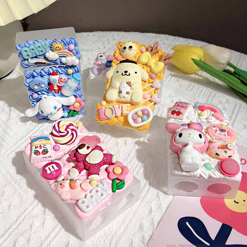 diy奶油胶烟盒套可爱草莓熊烟盒包包手工自制材料包创意星黛露壳