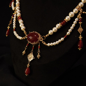戏红妆嗷呜古风手作原创汉服华丽珍珠项链璎珞新娘新中式 唐风饰品
