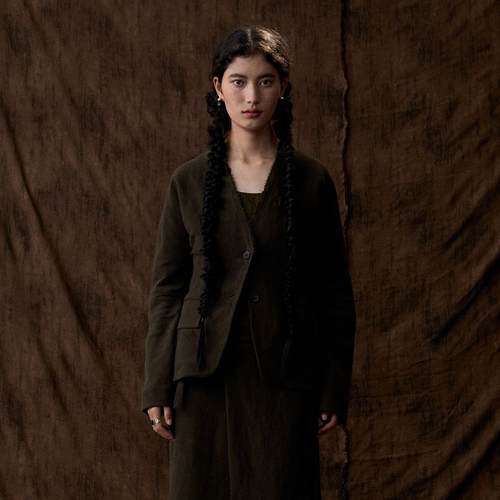 肌理~榉树绿工匠感麻棉