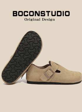 全真皮版～内增高勃肯鞋女足弓支撑秋冬加绒单鞋厚底全包博肯鞋男