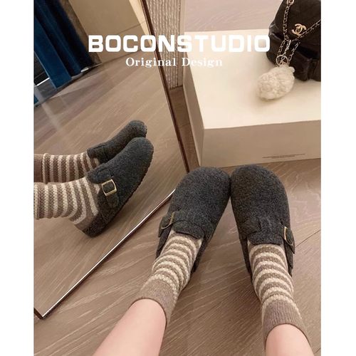【正品BOCONSTUDIO】毛毡勃肯鞋