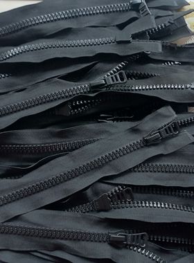 批发8号单头72cm黑色粗牙外贸树脂牙拉链外套大衣羽绒服棉服高档