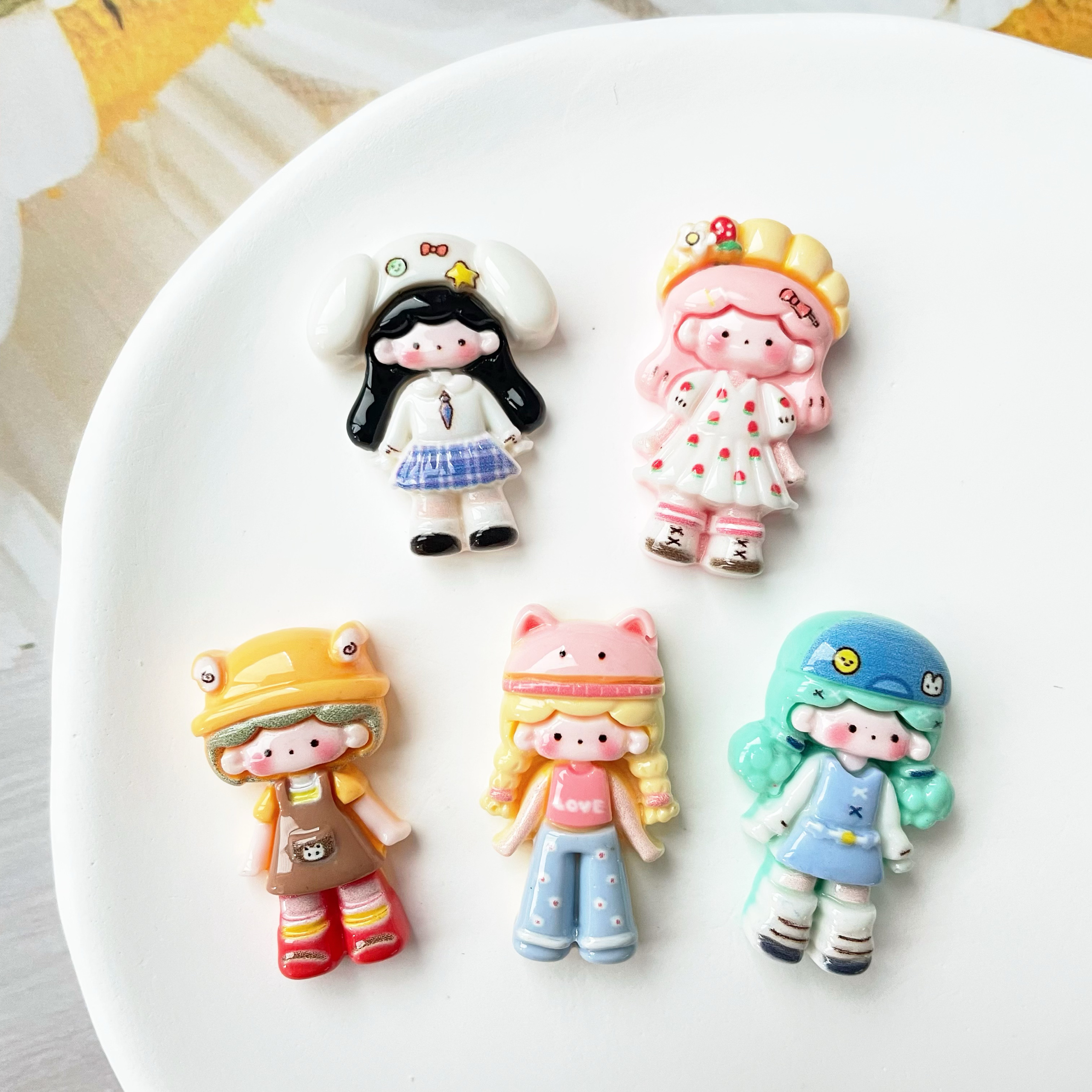 女孩公主儿童幼儿园奶油胶树脂diy配件卡通饰品迷你手工发夹贴片