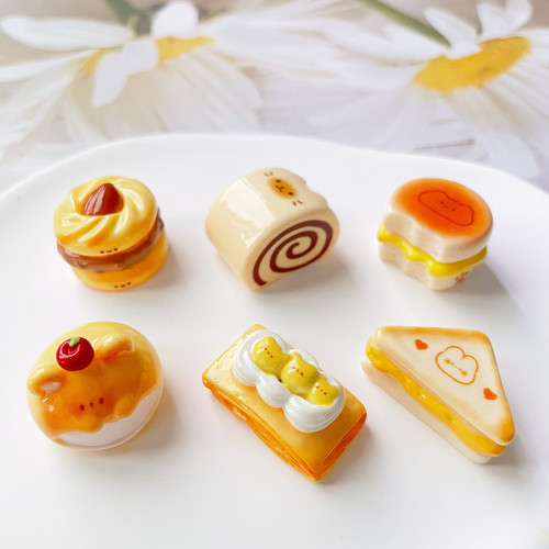 蛋糕面包吐司立体食玩奶油胶玩具diy微缩迷你仿真配件树脂手工