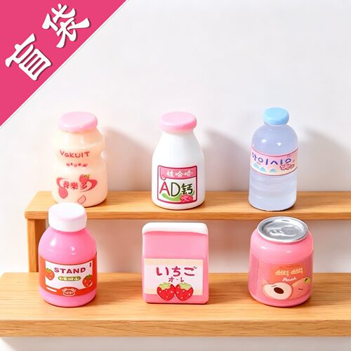 粉色立体仿真饮料瓶树脂摆件